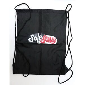 Sole Savy drawstring bag backpack travel logo lightweight sporty black street